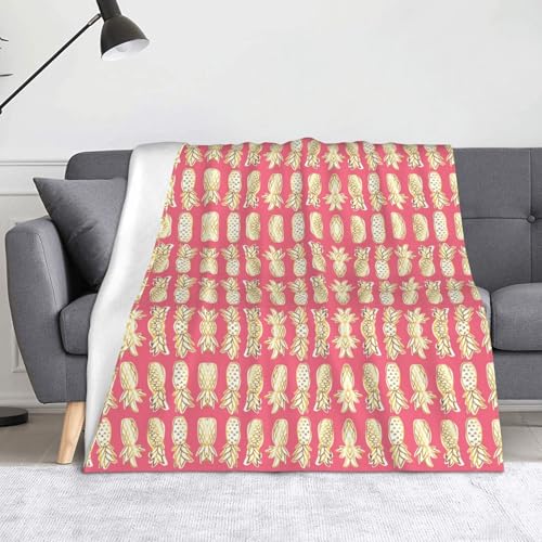 CHANGLEI Pineapple weiche Flanell-Fleecedecke, leicht, warm, einseitig bedruckt, für Sofa, Camping, Reisen, Anti-Pilling, maschinenwaschbar CHANGLEI Pineapple weiche Flanell-Fleecedecke, leicht, warm, einseitig bedruckt, für Sofa, Camping, Reisen, Anti-Pilling, maschinenwaschbar von CHANGLEI
