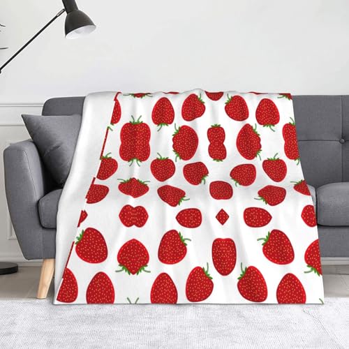 CHANGLEI Strawberry weiche Flanell-Fleecedecke, leicht, warm, einseitig bedruckt, für Sofa, Camping, Reisen, Anti-Pilling, maschinenwaschbar, 152,4 x 127,7 cm CHANGLEI Strawberry weiche Flanell-Fleecedecke, leicht, warm, einseitig bedruckt, für Sofa, Camping, Reisen, Anti-Pilling, maschinenwaschbar, 152,4 x 127,7 cm von CHANGLEI