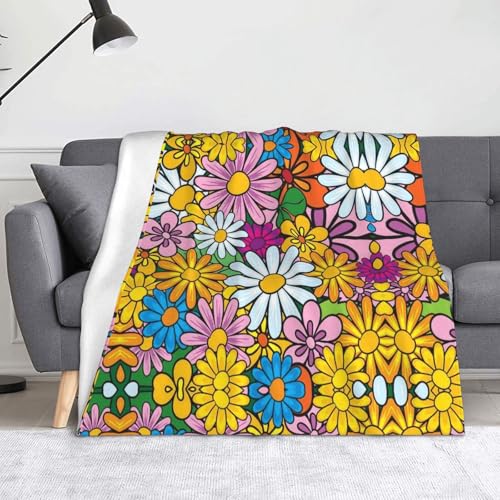 CHANGLEI Weiche Flanell-Fleecedecke mit Cartoon-Blumen, 152,4 x 127,7 cm, leicht, warm, einseitig bedruckt, für Sofa, Camping, Reisen, Anti-Pilling, maschinenwaschbar CHANGLEI Weiche Flanell-Fleecedecke mit Cartoon-Blumen, 152,4 x 127,7 cm, leicht, warm, einseitig bedruckt, für Sofa, Camping, Reisen, Anti-Pilling, maschinenwaschbar von CHANGLEI