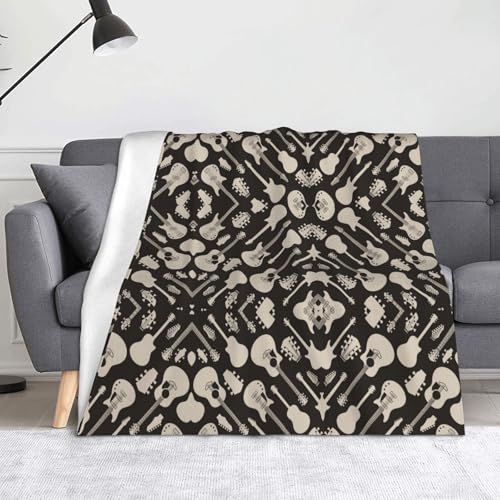 CHANGLEI Weiche Flanell-Fleecedecke mit Gitarrenmuster, 152,4 x 127,7 cm, leicht, warm, einseitig bedruckt, für Sofa, Camping, Reisen, Anti-Pilling, maschinenwaschbar CHANGLEI Weiche Flanell-Fleecedecke mit Gitarrenmuster, 152,4 x 127,7 cm, leicht, warm, einseitig bedruckt, für Sofa, Camping, Reisen, Anti-Pilling, maschinenwaschbar von CHANGLEI