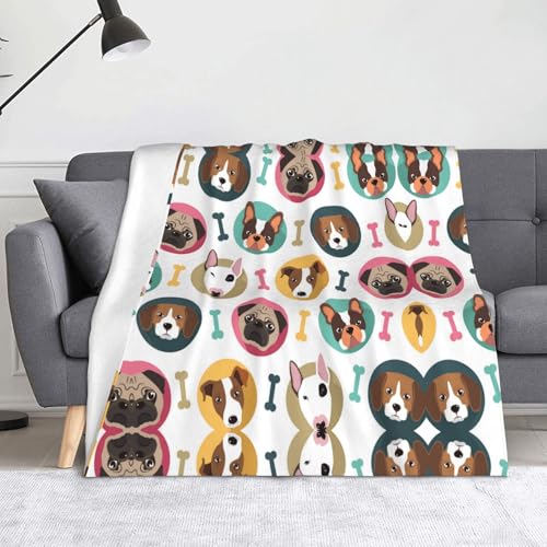 CHANGLEI Weiche Flanell-Fleecedecke mit Hundemuster, 152,4 x 127,7 cm, leicht, warm, einseitig bedruckt, für Sofa, Camping, Reisen, Anti-Pilling, maschinenwaschbar CHANGLEI Weiche Flanell-Fleecedecke mit Hundemuster, 152,4 x 127,7 cm, leicht, warm, einseitig bedruckt, für Sofa, Camping, Reisen, Anti-Pilling, maschinenwaschbar von CHANGLEI
