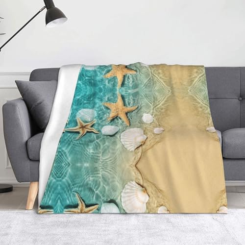 CHANGLEI Weiche Flanell-Fleecedecke mit Muschelmuster, 152,4 x 127,7 cm, leicht, warm, einseitig bedruckt, für Sofa, Camping, Reisen, Anti-Pilling, maschinenwaschbar CHANGLEI Weiche Flanell-Fleecedecke mit Muschelmuster, 152,4 x 127,7 cm, leicht, warm, einseitig bedruckt, für Sofa, Camping, Reisen, Anti-Pilling, maschinenwaschbar von CHANGLEI