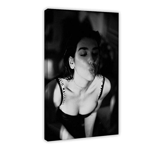 Sänger Songwriter Modell Dua Lipa 10 Poster dekoratives Gemälde Leinwand Wandkunst Wohnzimmer Poster Schlafzimmer Gemälde 40 × 60 cm Rahmen style1 von CHANGX