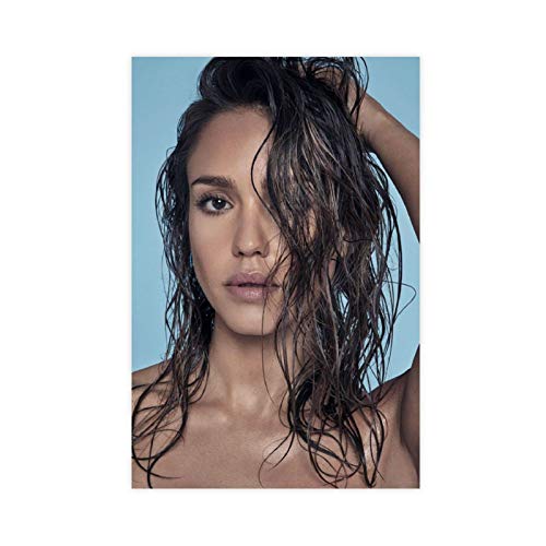 Schauspieler Jessica Alba The Best Proportional Women Leinwand-Kunst-Poster und Wandkunstdruck, modernes Familienschlafzimmerdekor, Poster 60 x 90 cm, ohne Rahmen von CHANGX