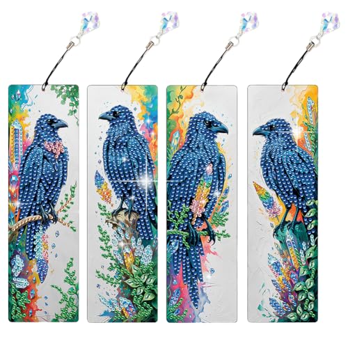 4pcs Dark Crow Themeed DIY Malmarke Lesezeichen for Lesen von Enthusiasten von CHANGYUE