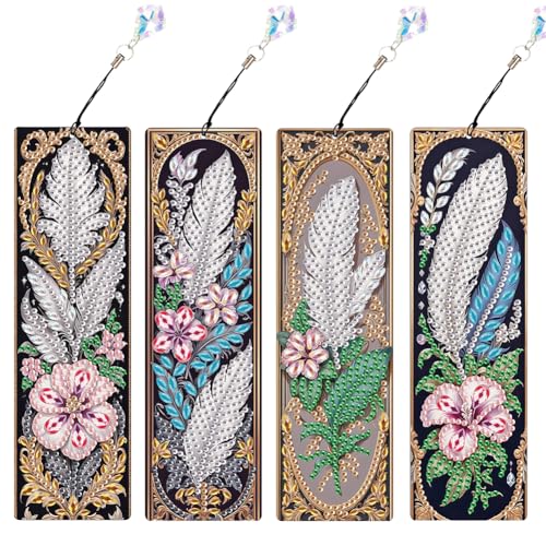 4pcs Spezielle Form Schöne Federn Diamant Lesezeichen Kunstprojekte Diy Lesezeichen Diamant Malerei Kits Diamant Malmarke Lesezeichen Making Kit for Erwachsene Anfänger 4pcs Spezielle Form Schöne Federn Diamant Lesezeichen Kunstprojekte Diy Lesezeichen Diamant Malerei Kits Diamant Malmarke Lesezeichen Making Kit for Erwachsene Anfänger von CHANGYUE