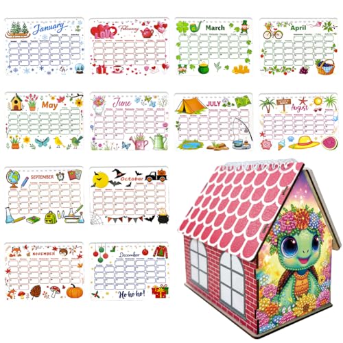 CHANGYUE 2026 Kalender Malerei Kit Turtle DIY Art Desk Kalender von CHANGYUE