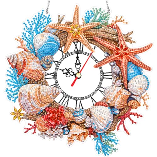 CHANGYUE 2d Flat DIY Muschel Seesternkranz 5d Diamant Hanging Clock Kunsthandwerk for Zuhause CHANGYUE 2d Flat DIY Muschel Seesternkranz 5d Diamant Hanging Clock Kunsthandwerk for Zuhause von CHANGYUE