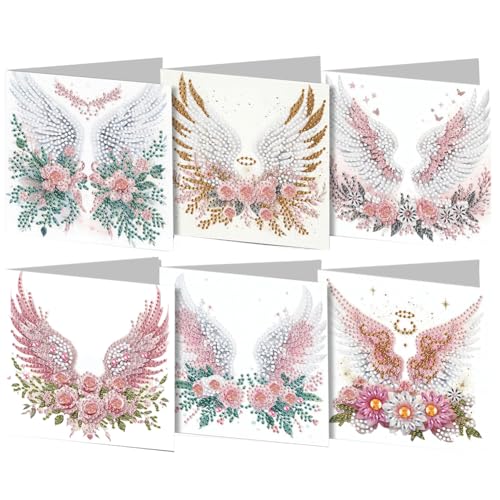 CHANGYUE 6PCS DIY Art Grußkarten Blumenflügel Herzlichen Glückwunschkarten & Geschenke von CHANGYUE
