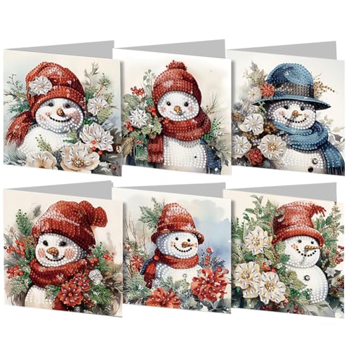 CHANGYUE 6PCS DIY Art Grußkarten Schneemann Thema Herzlichen Glückwunsch Karten & Geschenke von CHANGYUE