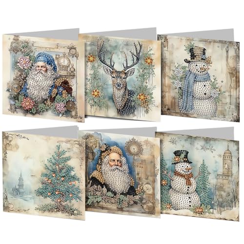 CHANGYUE 6PCS DIY Art Grußkarten Winterthema Glückwunschkarten und Geschenke von CHANGYUE
