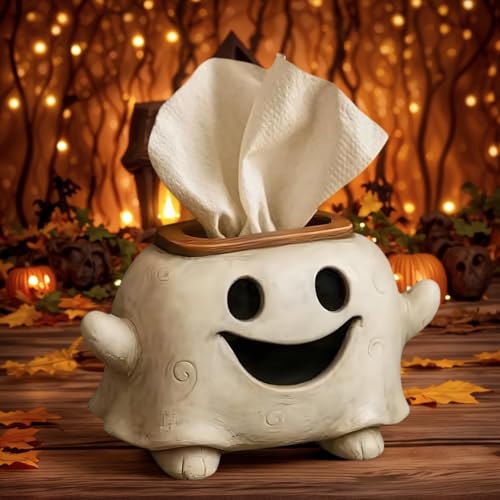 CHANGYUE Gewebehalter Halloween Ghost Tissue Holder, Halloween Dekoration Gewebe Spender Toilettengewebe Boxhalter Tischbadzubehör (kein Kürbis) von CHANGYUE
