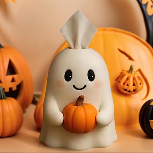 CHANGYUE Gewebehalter Halloween Ghost Tissue Inhaber, Halloween Dekoration Gewebe Spender Toilettengewebe Box Halter Tischbadzubehör (Kürbis) von CHANGYUE