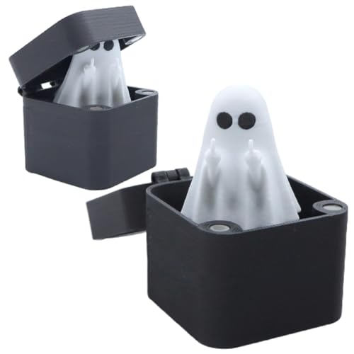 CHANGYUE Ghost in a Box Kreative Halloween Geist Finger Überraschungs-Geschenkbox, lustige Halloween-Dekorationen, Schreibtischdekor, Streich-Geschenke (Mittelfinger) von CHANGYUE