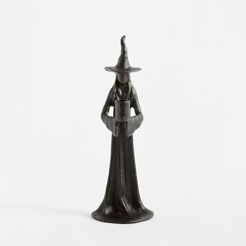 CHANGYUE Halloween Hexenkerzenhalter, Schwarze Hexenstatue, 7 Zoll Gothic Hexe Deko for Tisch- und Fenster von CHANGYUE