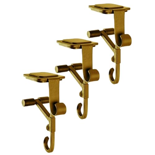 CHANGYUE Mantelhalterhaken for Girlande, Girlandbügel for Haustür, verstellbare Mantelstügel mit 2 Metallhaken zum hängenden Strumpfgirlandkamin (Gold 3PCs) von CHANGYUE