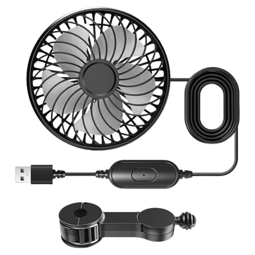 CHANGYUE USB Powered Car Cooling Lüfter 360 Rotatable Autositz Lüfter Lüfter Kühlung Rücksitzventilator for Limousinen SUV Truck Van von CHANGYUE