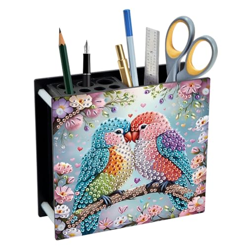 DIY -Papageien Acryl Diamant Malerei Stifthalter Strass Kunstdesk Organisator von CHANGYUE
