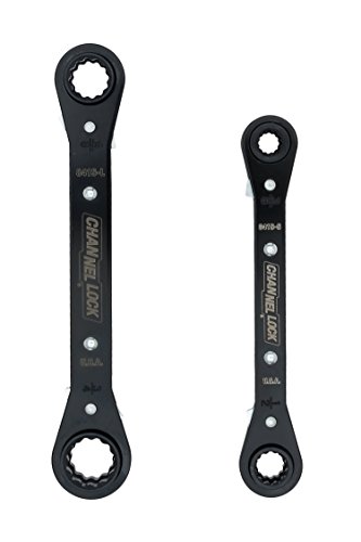 Channellock 841S 8-in-1 SAE 2 Piece Ratcheting Wrench Set | 8 sizes in 2 Pieces Including 5/16, 3/8, 7/16 ,9/16, 5/8, 11/16, 3/4-Inch | 12 Point Ratchet | Heat Treated for Durability | Made in USA von CHANNELLOCK