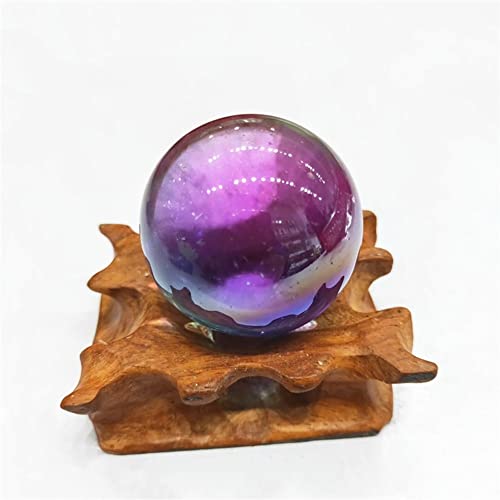 Natural Quartz Crystal Titan Quarz Kristall Ball Angel Aura Edelstein Zauberkugel Reiki Heilung Home Office Decor (Color : Purple) von CHANWA
