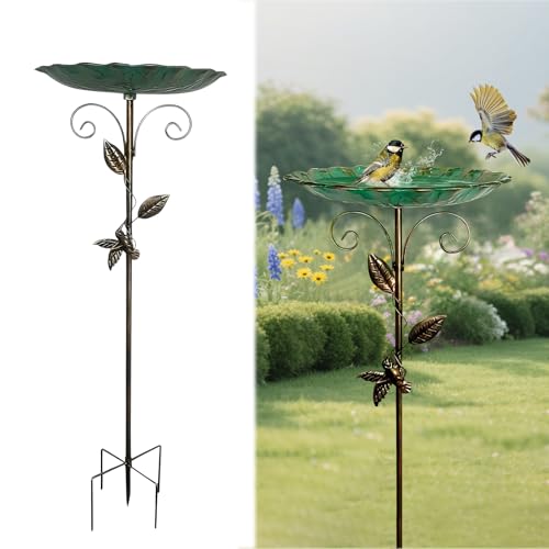 CHANXIUZAI Garten-Vogeltränke, Stehendes Metallvogelbad mit Blumendesign, Dekorative Gartendeko für Wildvögel CHANXIUZAI Garten-Vogeltränke, Stehendes Metallvogelbad mit Blumendesign, Dekorative Gartendeko für Wildvögel von CHANXIUZAI