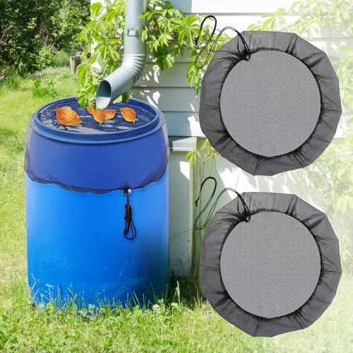 Regentonnen Netz,2 Stück 95cm Verstellbares Regentonne Abdeckung,Wetterbeständiger Mückenschutz Regentonne Abdeckung,Schutznetz Regentonn-e,Schutz vor Laub,Insekt (60cm) von CHANXIUZAI