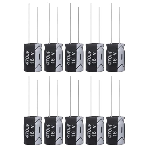 10 Stück Kondensatoren 470uF 16V Elkos Kondensator 470µF 16Volt Aluminium Elektrolytkondensator 8x13mm Electrolytic Capacitors 470 u MFD 105°C Chanzon® von CHANZON