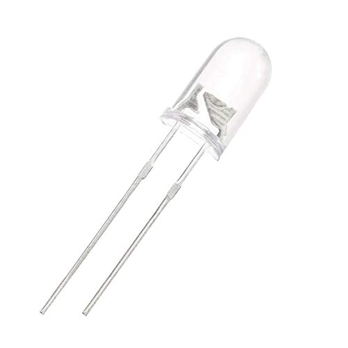 100x 5mm LED Bauelement Diode mit Lötfahnen superhell 20mA Rund Ultrahell 30° Kalt Weiß ChanZon von CHANZON