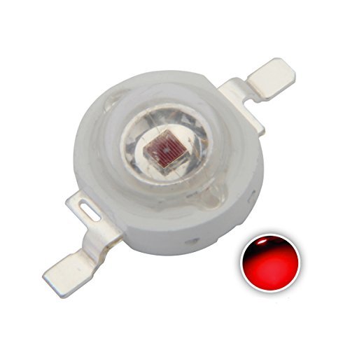 CHANZON 10 Stück High Power LED Chip 3W Far Red Plant Grow Light (730nm/400mA - 500mA/DC 1.8V - 2.2V/3 Watt) SMD COB Emitter Diode Components 3 W Bead for DIY Growing Lamps von CHANZON