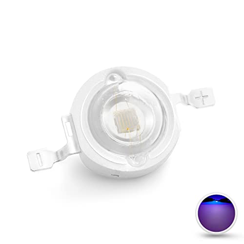 CHANZON 10 Stück Hochleistungs LED Chip 3W Lila Ultraviolett (UV 390 nm/400 mA - 500 mA/DC 3 V - 3,2 V/3 Watt) SMD COB Lichtemitter Komponenten Diode 3 W UV Birnenlampe Perlen DIY Beleuchtung von CHANZON