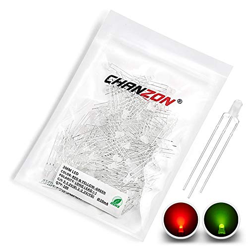 Chanzon 100 Stück 3mm Rot & Gelb-Grün Diffuse LED-Dioden lichter Gemeinsame Kathode (Frosted Round Bicolor) Helle Glühbirnen Lampen Elektronikkomponenten Anzeige Leuchtdioden von CHANZON