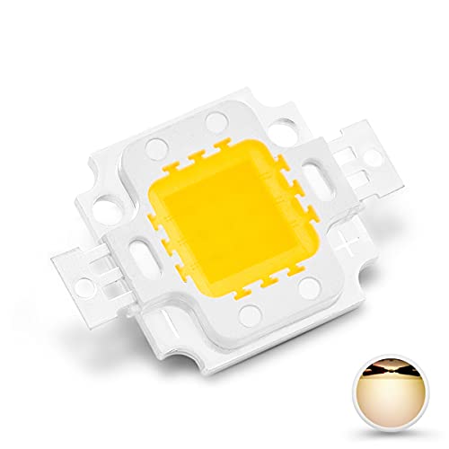 CHANZON Hochleistungs LED Chip 10W warmweiß (3000K - 3500K /Eingang 900 mA/DC 9 V - 11 V/10 Watt) Superhelle Intensität SMD COB Lichtemitter Komponenten Diode 10 W Birnen Lampenperlen DIY Beleuchtung von CHANZON