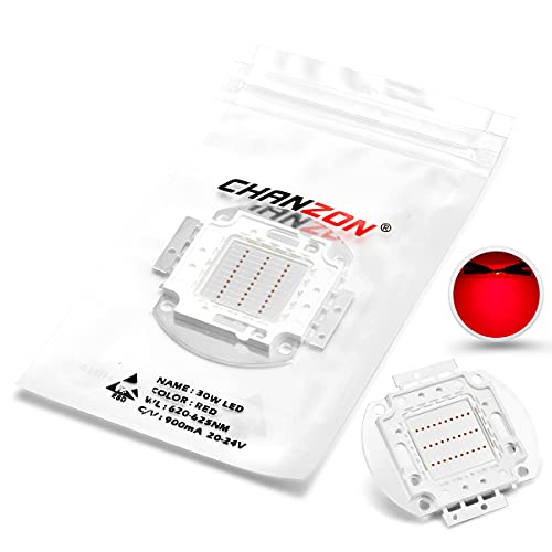 CHANZON Hochleistungs LED Chip 30 W Rot (900 mA/DC 20 V - 24 V/30 Watt) Superhelle Intensität SMD COB Lichtemitter Komponenten Diode 30 W Birnen - Lampenperlen DIY - Beleuchtung von CHANZON