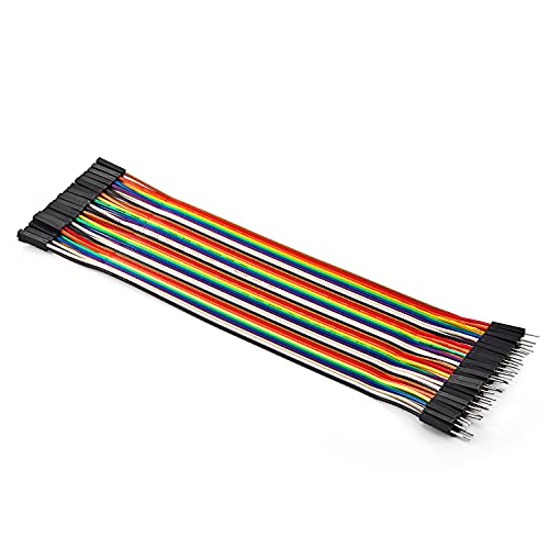 Chanzon 1 x 40 STK. 20cm lang Male-Female Jumper Wire Kabel Line Connector Ribbon Solderless Mehrfarbig für Arduino Raspberry Pi Elektronisches Steckbrett Protoboard PCB Board von CHANZON