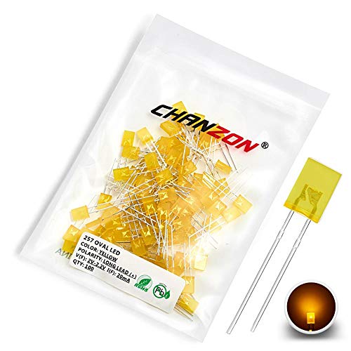 CHANZON 100 Stk. 2x5x7 Gelb gestreute LED-Dioden lichter (farbige gelbe Linse mattiert quadratisch DC 2V 20mA) Glühbirnen Lampen Elektronische Komponenten Anzeigeleuchtdioden von CHANZON