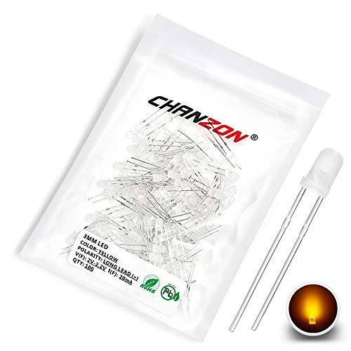 Chanzon 100 Stk. 3mm gelb gestreute LED-Dioden lichter (gefrostete Linse rund DC 2V 20mA) Glühbirne Lampen Elektronikkomponenten Anzeige Leuchtdioden von CHANZON