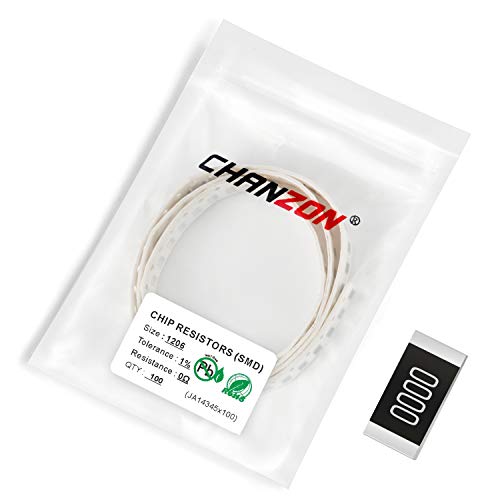 Chanzon 100pcs 1206 SMD-Widerstand 0 Ω Ohm 1/4W 0,25W ±1% Toleranz Dickschicht 0R SMT-Chip-Widerstände Rohs-zertifiziert von CHANZON