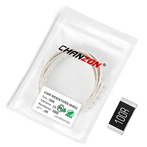 Chanzon 100pcs 1206 SMD-Widerstand 100 Ω Ohm 1/4W 0,25W ±1% Toleranz Dickschicht 100R SMT-Chip-Widerstände Rohs-zertifiziert von CHANZON