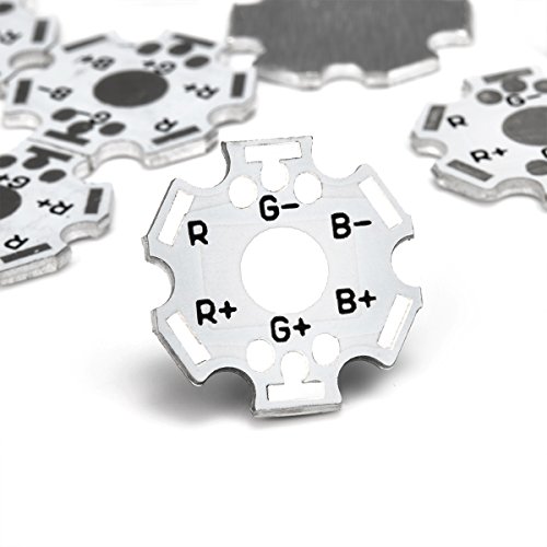 CHANZON 25 Stück 1W 3W 5W LED Kühlkörper (6 polig weiß) Aluminium Grundplatte PCB Leiterplatte Substrat 20 mm Stern DIY Kühlkörper Kühlung für RGB COB Hochleistungs LED Chips Lampenperlen 3 Watt von CHANZON