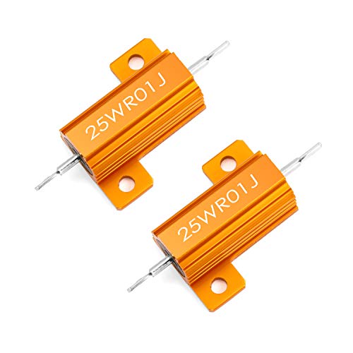 Chanzon 2pcs 25 W Drahtgewickelter Aluminiummantelwiderstand 0,01 Ω Ohm 0r01 r01 25 W ±5% Toleranz 0,01R Rohs-zertifiziert von CHANZON