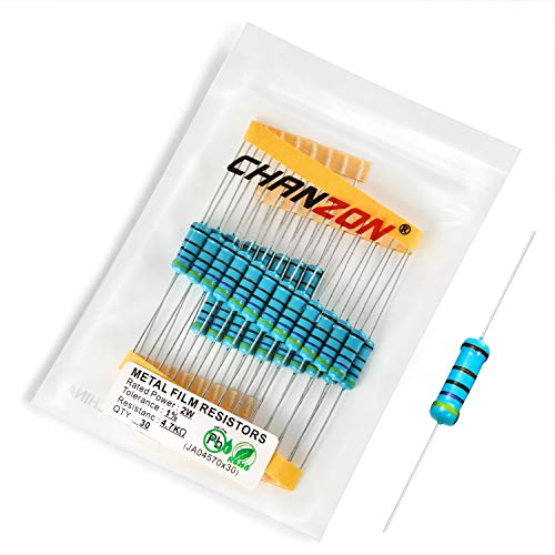 Chanzon 30pcs 2W 4,7K Ω Ohm 4k7 Metallfilm-Fest widerstand 0,01 ±1% Toleranz 4,7KR MF Durchsteck widerstände Strombegrenzung Rohs-zertifiziert Resistor von CHANZON