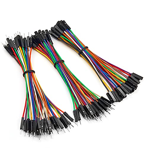 Chanzon 90 STK. (30 STK. x 3 Typen: M-M M-F F-F) 10cm Jumper Wire Kabel Line Connector Kit Set Solderless Mehrfarbig für Arduino Raspberry Pi Elektronisches Steckbrett Protoboard PCB Board von CHANZON