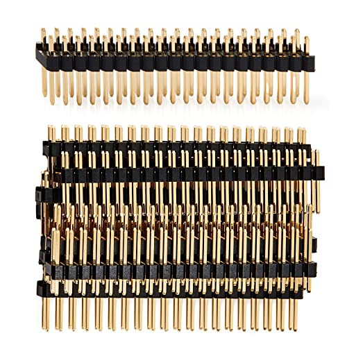 CHANZON Stiftleiste Buchsenleiste Pin Header 2x20 pin x 10Stk Stiftleisten Stifte Gerade Zweireihig Vergoldet 2,54mm Breakaway für PCB, Arduino Gpio, Männlichen, Maschine, Steckbrett, Elektronische von CHANZON