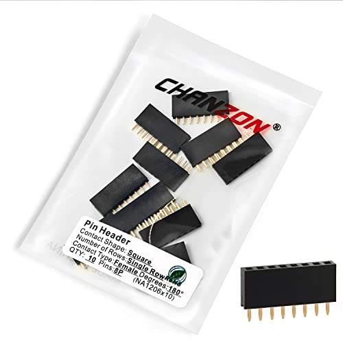 CHANZON Stiftleiste Buchsenleiste Pin Header 8 pin x 10 Stück Weiblichen LeistenStifte Gerade Einreihig Vergoldet 2,54 mm für PCB, Arduino Gpio, Männlichen, Maschine, Steckbrett, Elektronische CHANZON Stiftleiste Buchsenleiste Pin Header 8 pin x 10 Stück Weiblichen LeistenStifte Gerade Einreihig Vergoldet 2,54 mm für PCB, Arduino Gpio, Männlichen, Maschine, Steckbrett, Elektronische von CHANZON