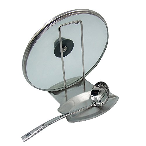 CHAOBEITE Deckelhalter,Topfdeckelhalter,Löffelablage/Pfannenhalter Küche Halter Für Deckel und Löffel Edelstahl Deckel Organizer Ständer von CHAOBEITE