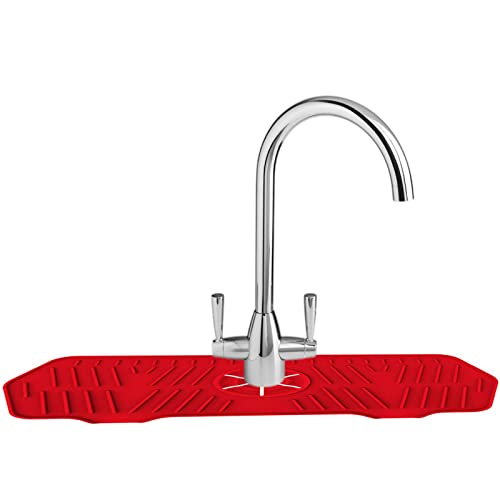 CHAODI Silikon-Spritzschutz für Waschbecken – Tropfschutz für Badezimmer, Wasserhahn, Wasserfangmatte, wiederverwendbarer Spülbecken-Schwammhalter, Seifenschale für Küchenspüle von CHAODI