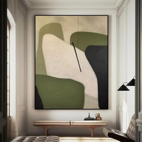 CHAOJIART Großes geometrisches abstraktes Gemälde, beige und grün, minimalistische Wandkunst, grüne Leinwand, Wandkunst, moderne grüne Wanddekoration für Zuhause, 60 x 80 cm, rahmenlos CHAOJIART Großes geometrisches abstraktes Gemälde, beige und grün, minimalistische Wandkunst, grüne Leinwand, Wandkunst, moderne grüne Wanddekoration für Zuhause, 60 x 80 cm, rahmenlos von CHAOJIART