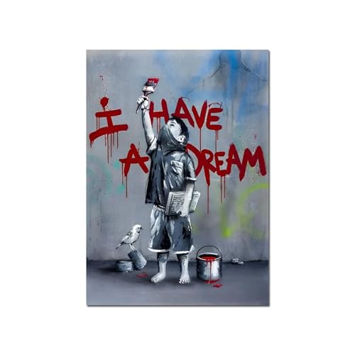 CHAOJIART Leinwandbild mit motivierendem Slogan „I Have A Dream“, Poster, Drucke, Graffiti, inspirierendes Bild, Wandkunst, Dekoration für Zuhause und Büro, 80 x 120 cm, rahmenlos CHAOJIART Leinwandbild mit motivierendem Slogan „I Have A Dream“, Poster, Drucke, Graffiti, inspirierendes Bild, Wandkunst, Dekoration für Zuhause und Büro, 80 x 120 cm, rahmenlos von CHAOJIART