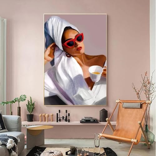 CHAOJIART Modeplakate und -drucke, Leinwandgemälde, sexy Frau, die Café trinkt, Cuadros, Wandkunst, Bilder für Wohnzimmer, Heimdekoration, 80 x 120 cm, rahmenlos CHAOJIART Modeplakate und -drucke, Leinwandgemälde, sexy Frau, die Café trinkt, Cuadros, Wandkunst, Bilder für Wohnzimmer, Heimdekoration, 80 x 120 cm, rahmenlos von CHAOJIART