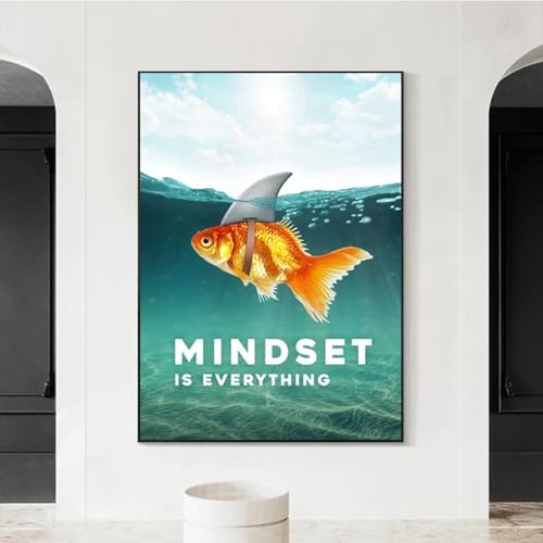 MINDSET IS EVERYTHING Motivierendes Zitat, Kunst, Leinwand, Gemälde, Cuadros, Poster, Drucke, Wandkunst, Bild für Wohnzimmerdekoration, 80 x 120 cm, rahmenlos MINDSET IS EVERYTHING Motivierendes Zitat, Kunst, Leinwand, Gemälde, Cuadros, Poster, Drucke, Wandkunst, Bild für Wohnzimmerdekoration, 80 x 120 cm, rahmenlos von CHAOJIART